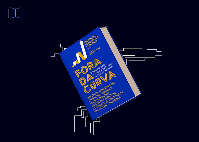 Mockup com a capa do livro: Fora da Curva