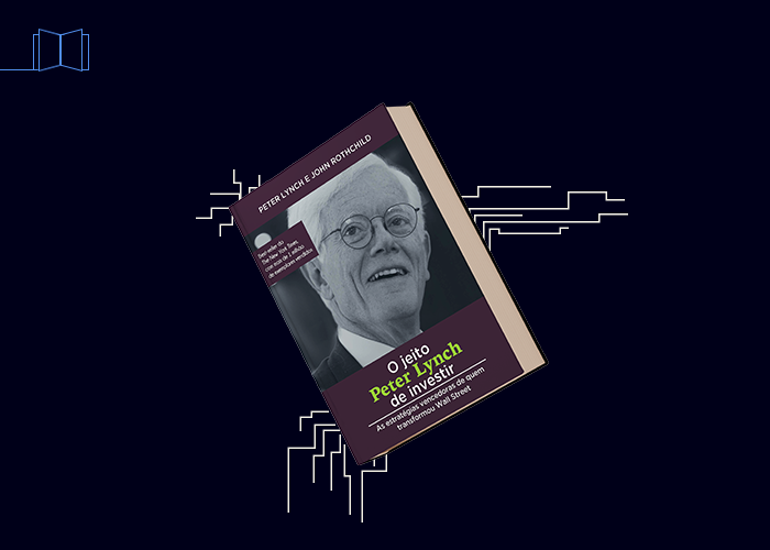 Mockup com a capa do livro: O jeito Peter Lynch de investir